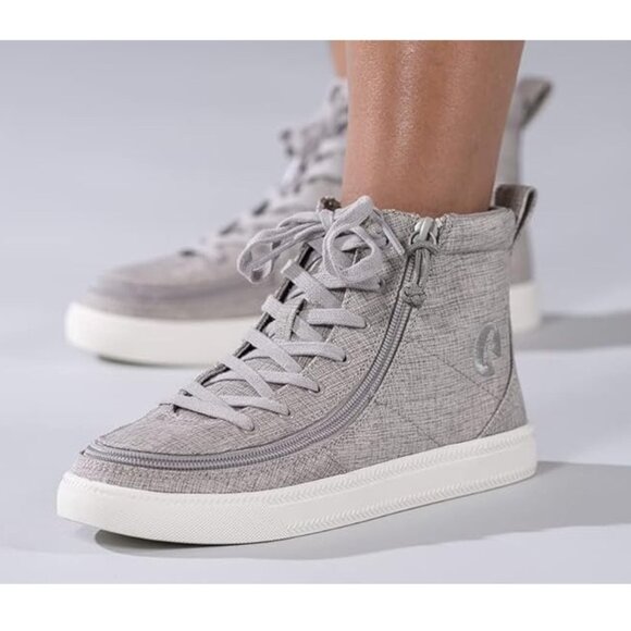 NEW Billy Footwear Womens Sneaker High Top Zip Up Gray Adaptive Size 8 M BY01 - Picture 2 of 7